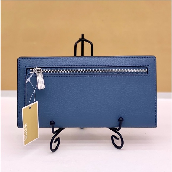 Michael Kors Reed Large Snap Bifold Wallet Denim Color - Picture 11 of 14
